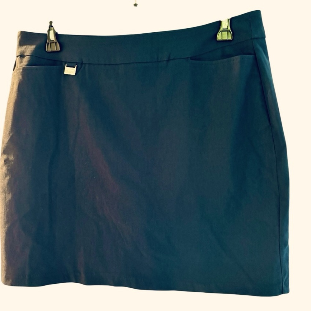 Navy blue skort short comfy shorts underneath silver colored embellishment 16